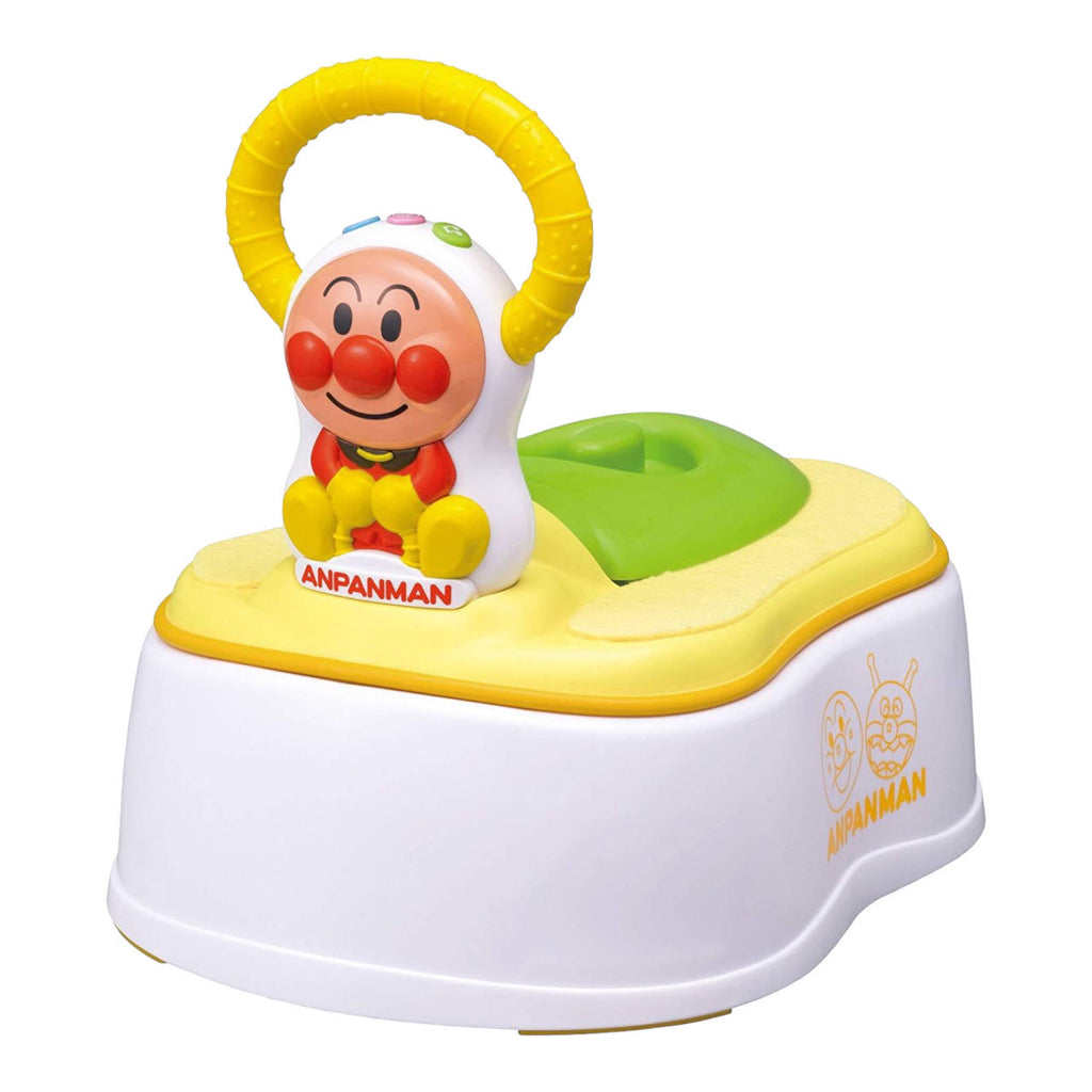 Kid-friendly Anpanman toilet seat with sturdy handles and an ergonomic design for easy potty training.