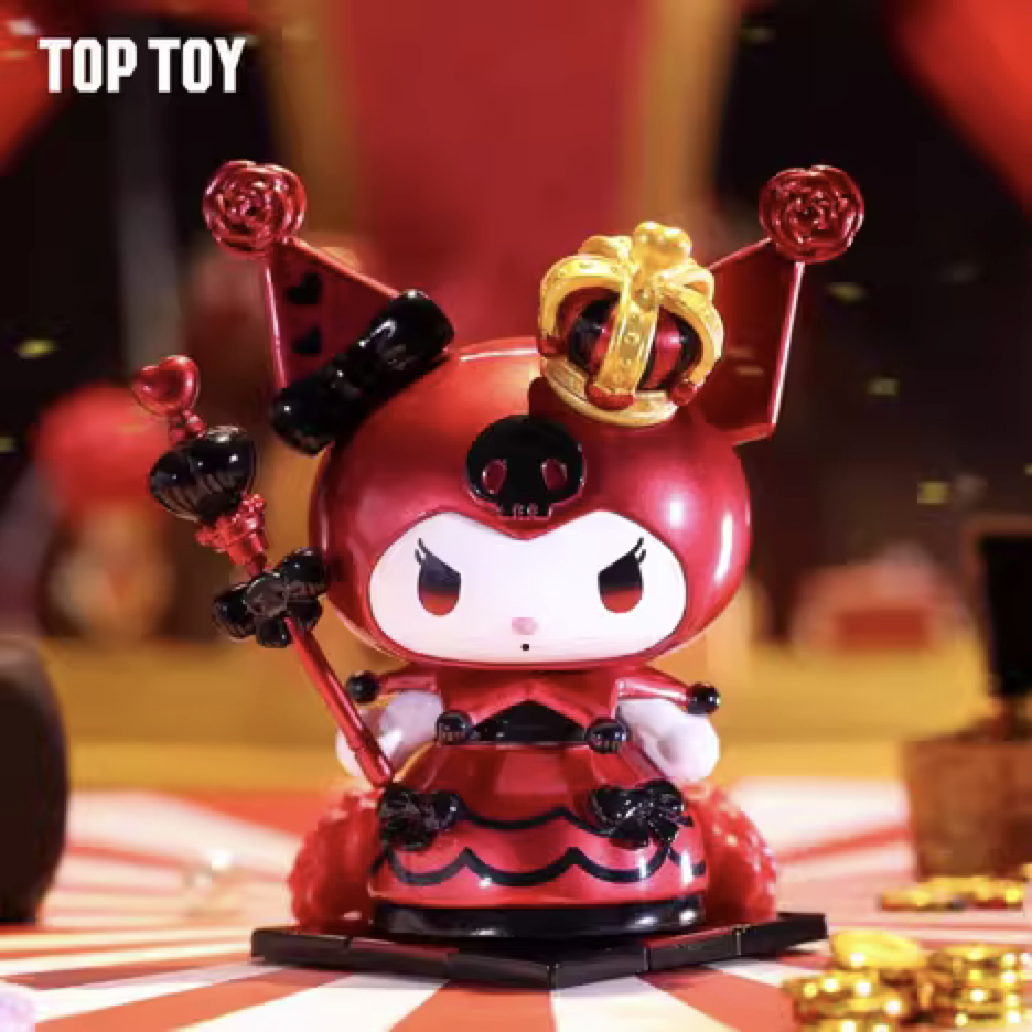 Sanrio Kuromi Blind Box collectible dressed in a poker king outfit with scepter and crown