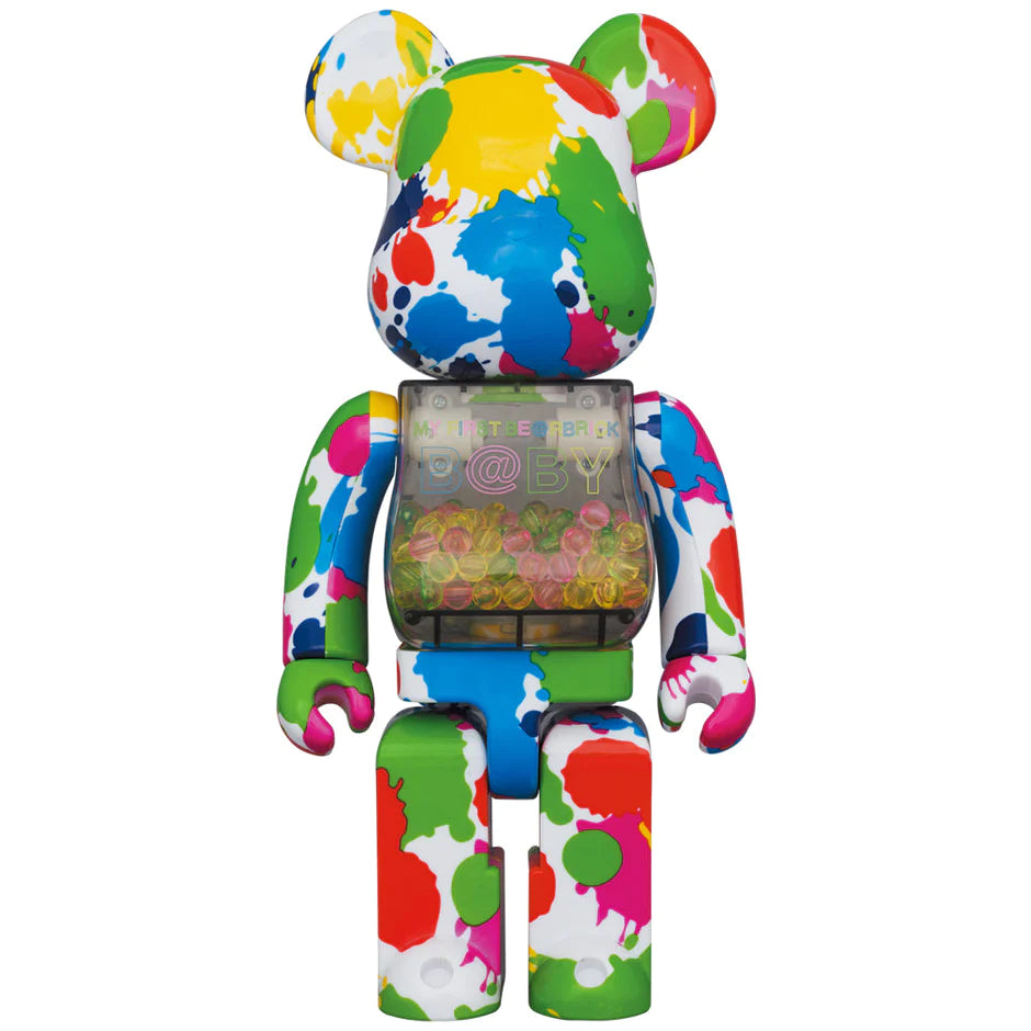 my first bearbrick baby 400% with colourful splash and a light up tummy