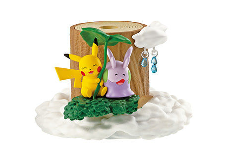 Re-ment Pokemon forest 7 blind box with pikachu sitting on a block of tree