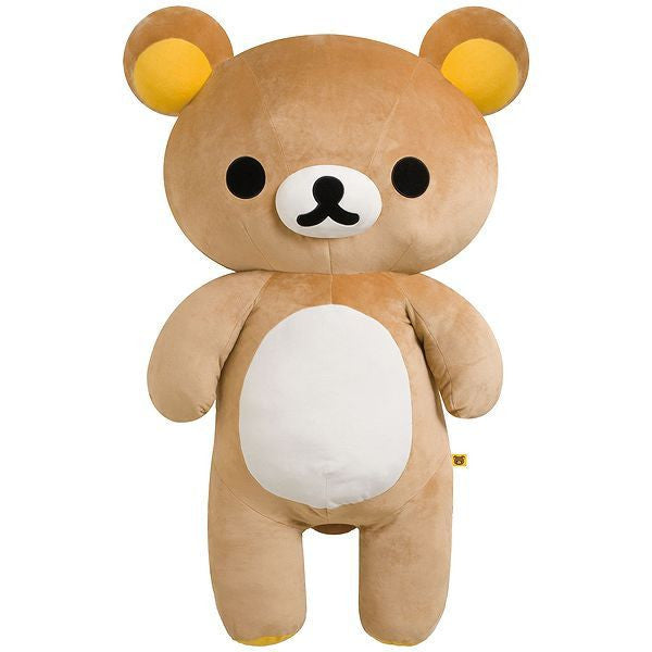 Medium-sized Rilakkuma plushie standing upright with a friendly face and soft, huggable body, ready to be your new snuggle buddy.