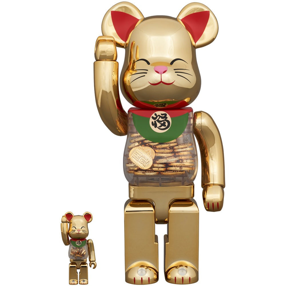 MEDICOM TOY BE@RBRICK Maneki Neko Gold | Luxurious Good Luck