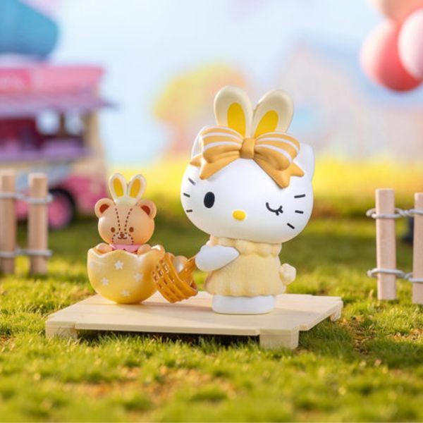 Hello Kitty dressed as a bunny with a basket, part of the Sweetheart Companion Blind Box series