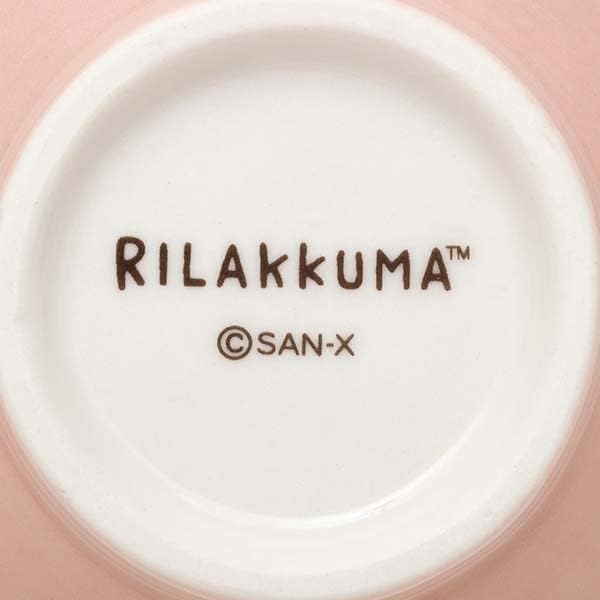 Bottom view of the San-X Korilakkuma Mascot Chawan Bowl, showcasing the Rilakkuma trademark and SAN-X copyright.