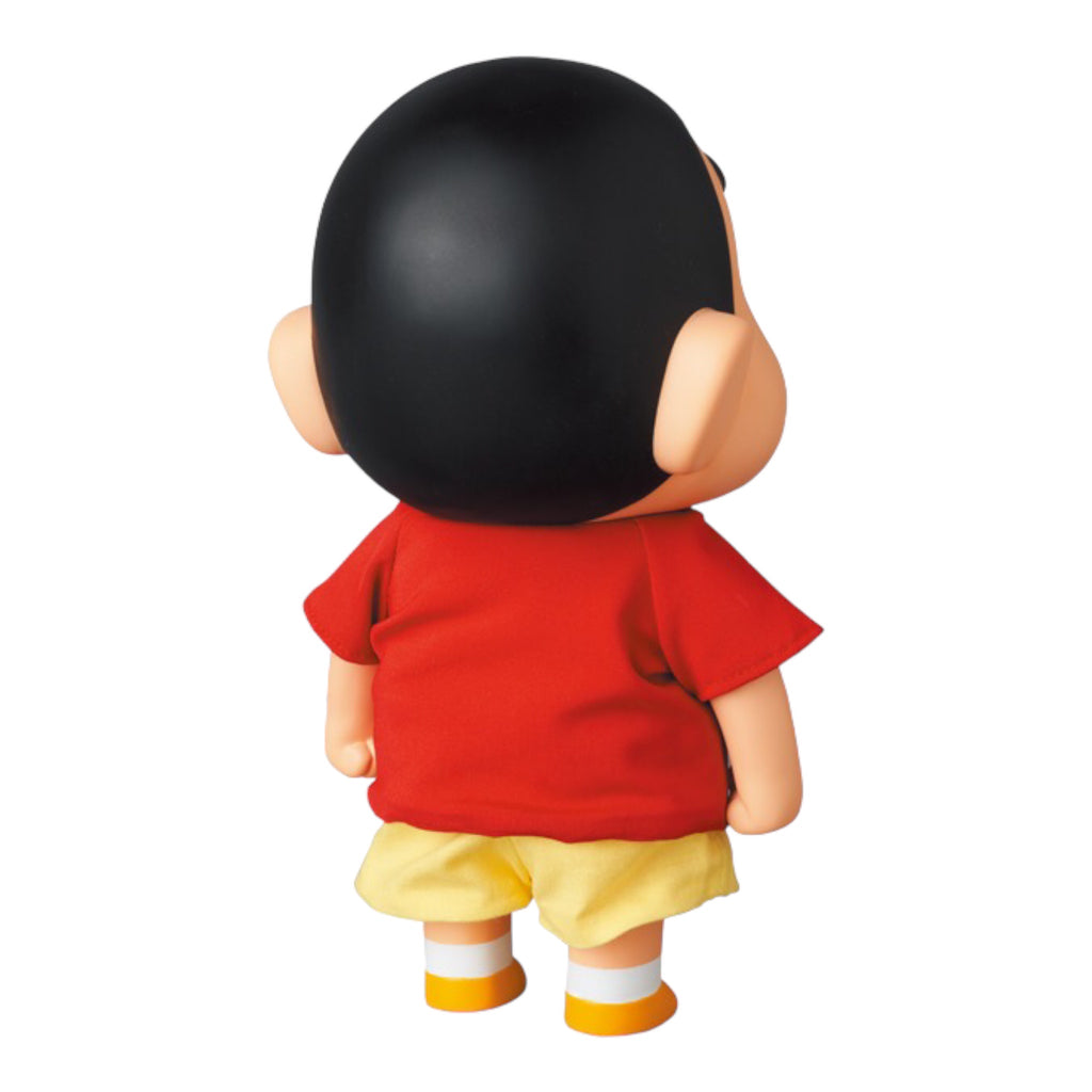Back view of Shin-Chan action figure showcasing black hair detail and simple design.