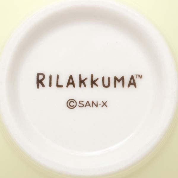Bottom view of the San-X Rilakkuma Mascot Chawan Bowl, displaying the Rilakkuma trademark and SAN-X copyright.