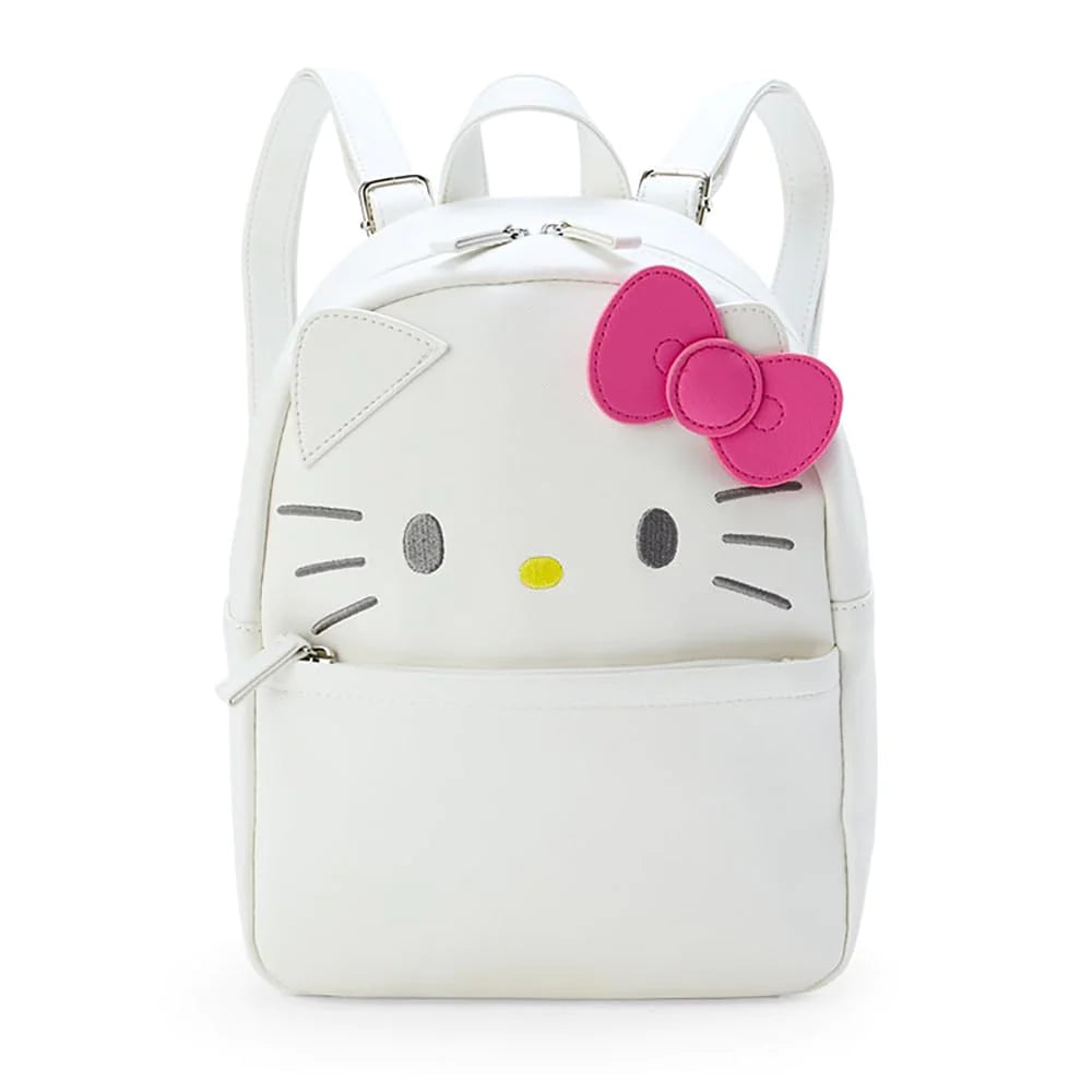 White PU material Hello Kitty backpack with Hello Kitty face design