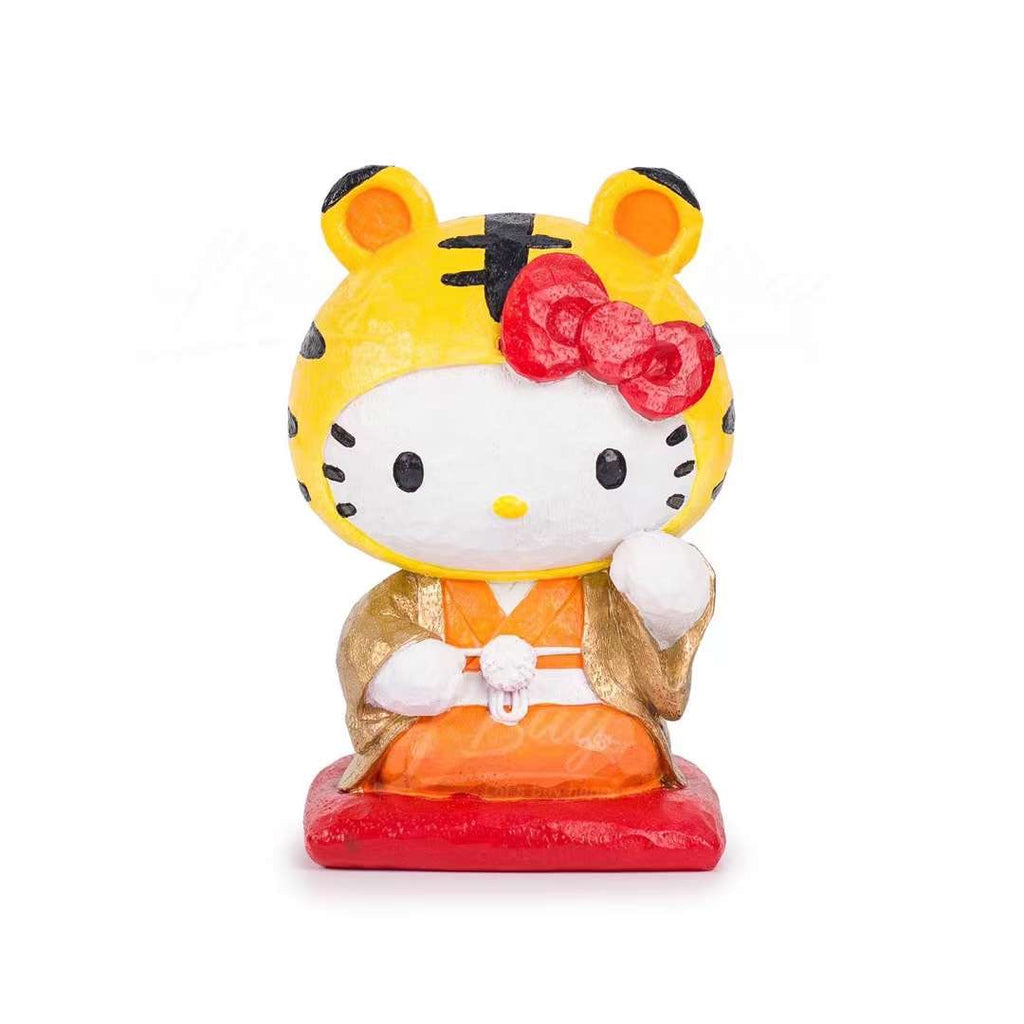 Hello Kitty piggy bank with the tiger costume and Japanese Kimono