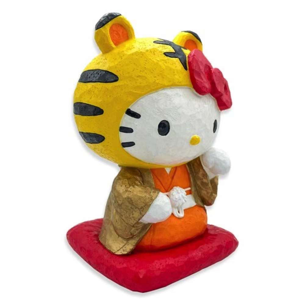 Hello Kitty piggy bank with the tiger costume and Japanese Kimono