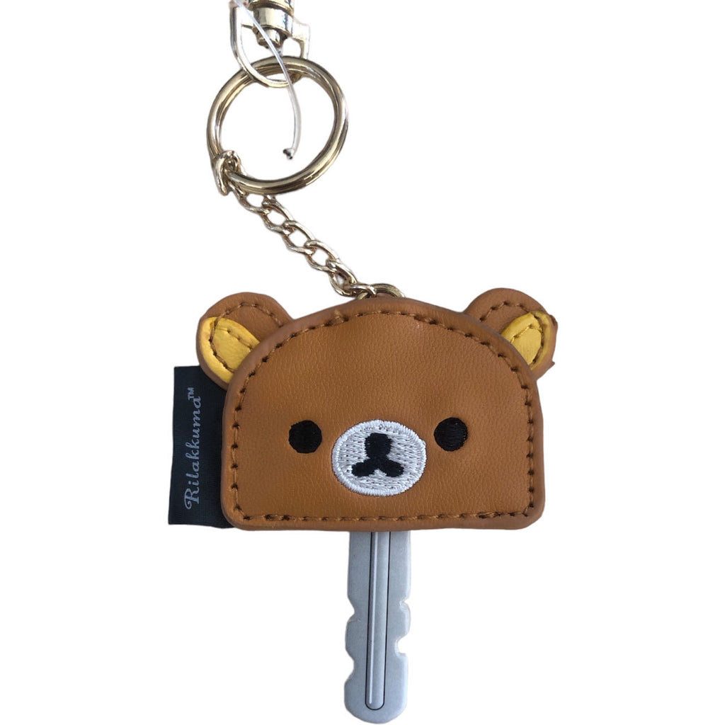 rilakkuma leather key ring with embroidery noses