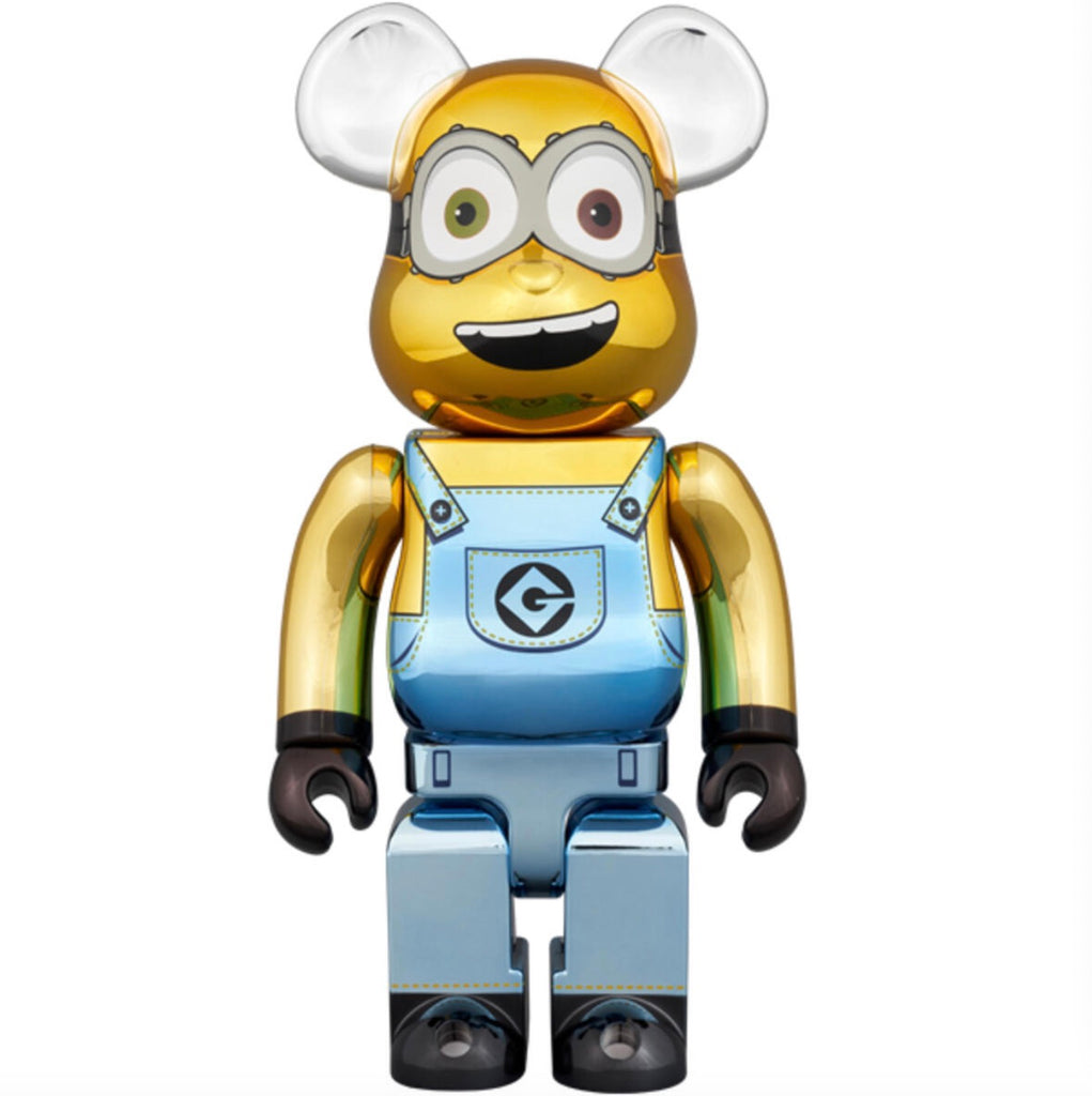 BE@RBRICK BOB Chrome Ver. 400% - Close-up of Golden Chrome Finish & Overalls