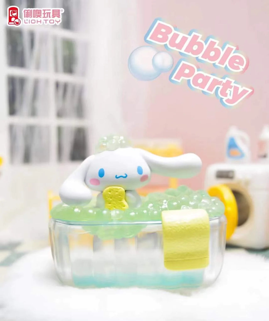 Cinnamoroll Bubble Party Blind Box with Cinnamoroll making the green bubbles