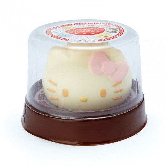 Sanrio's Hello Kitty designed as a Chinese bun, encased in a clear dome container.