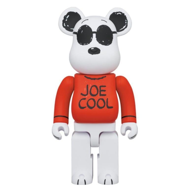 Front view of Bearbrick 1000% Joe Cool with classic red shirt and sunglasses.