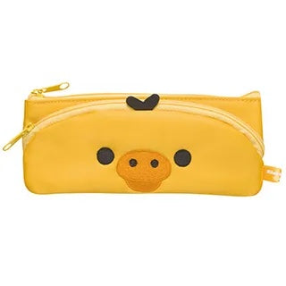 Rilakkuma Kiiroitori yellow chick pencil case with dual zippers for organising stationery.