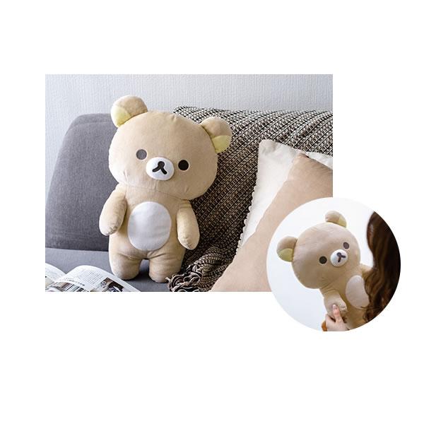 San-X New Basic Rilakkuma V2 Loose Cushion on a sofa