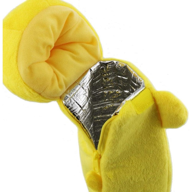 Interior of Sanrio Pompompurin bottle cover showing thermal insulation.