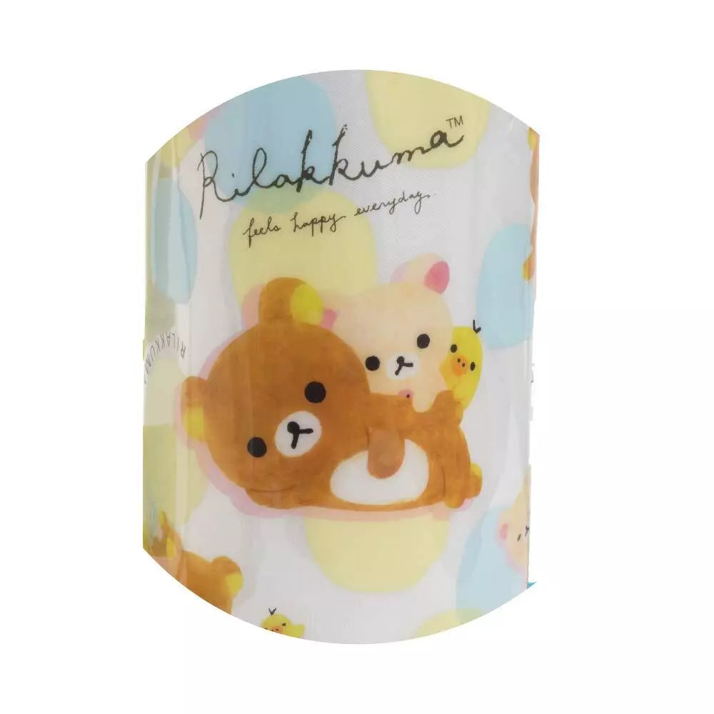 Close-up of the Rilakkuma aqua-themed bottle pouch with cheerful print