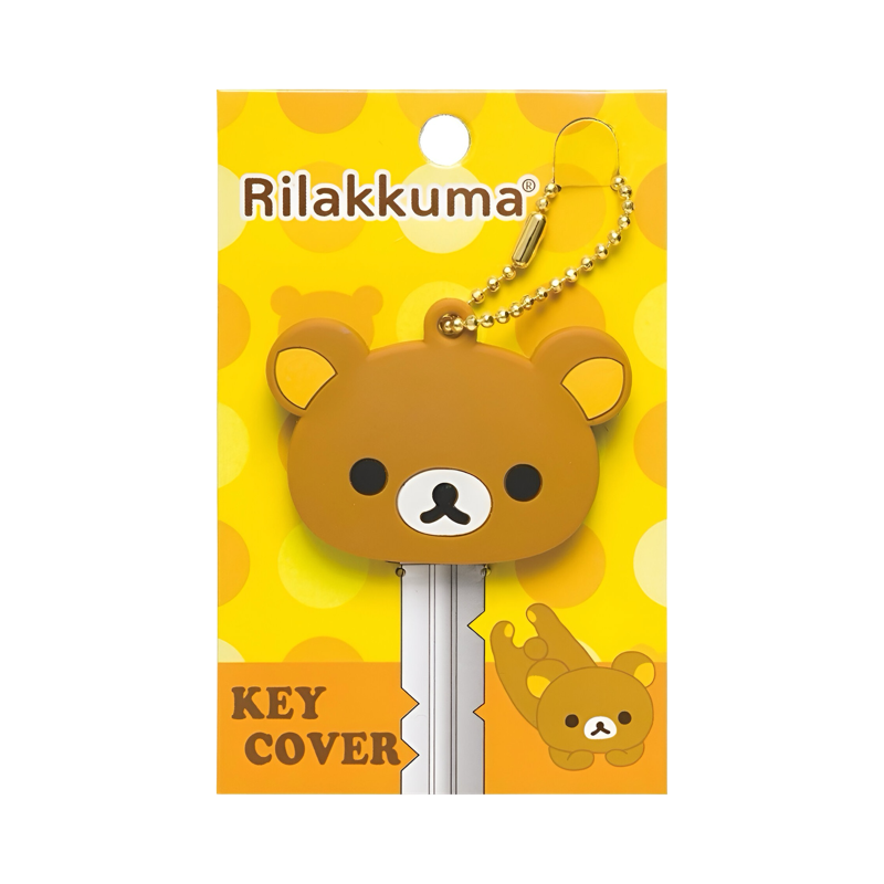 Front view of the Rilakkuma silicone key cover featuring a cute bear design.
