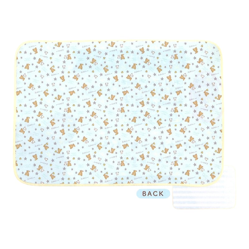 Rilakkuma cooling blanket with a blue star pattern, providing a cool and comfortable touch, perfect for summer nights.