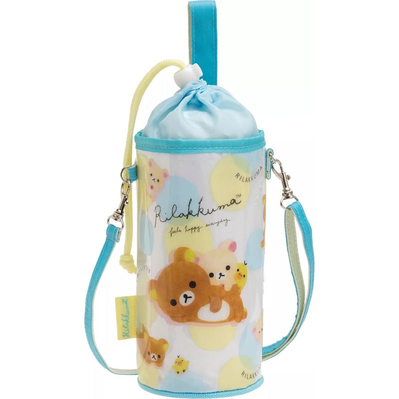 San-X Rilakkuma aqua bottle holder with adjustable strap and insulation.