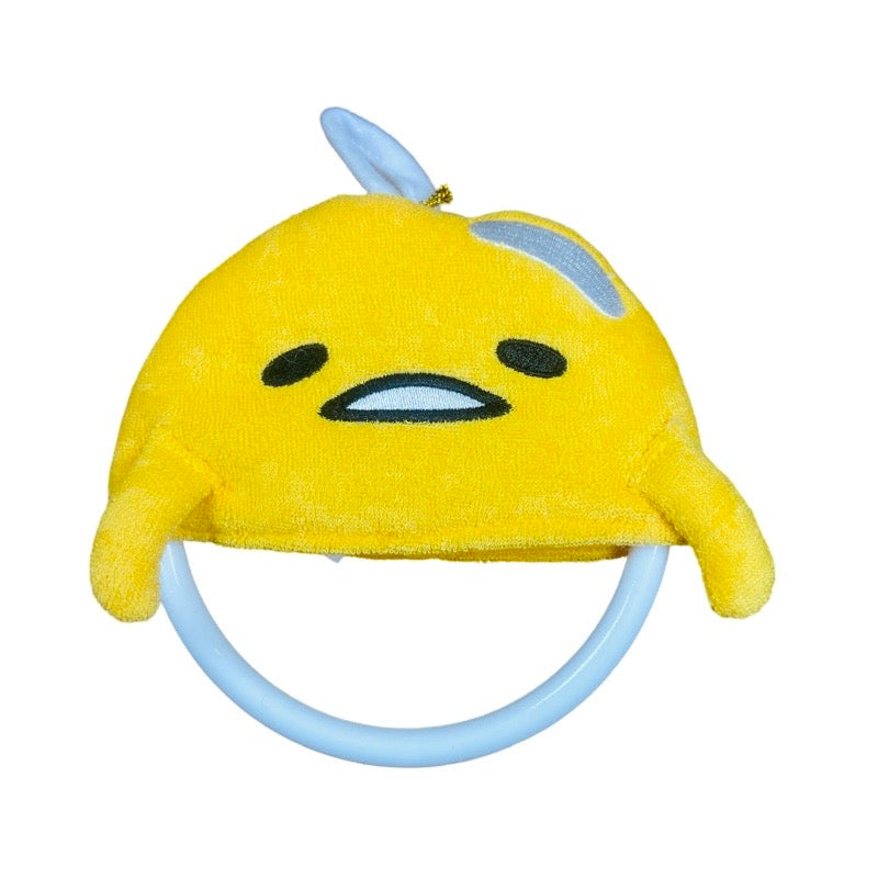 Sanrio Gudetama towel holder, a cute plush accessory for bathrooms and kitchens.