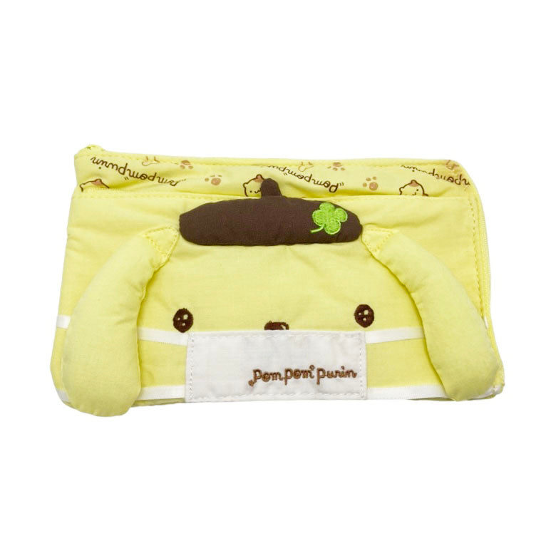 Sanrio Pompompurin Face Mask Cosmetic Bag - Front View