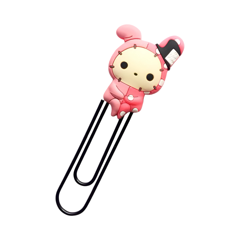 Front view of the Sentimental Circus Shappo paperclip featuring a cute and durable design.
