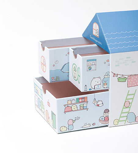 Close-up of Sumikko Gurashi storage box, highlighting its colorful and playful illustrations.