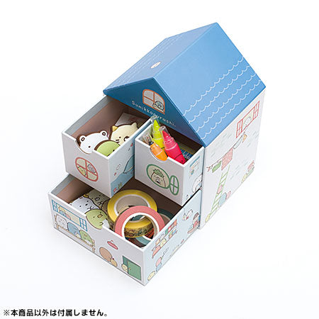 Open view of the Sumikko Gurashi organizer box, showcasing its three spacious drawers.