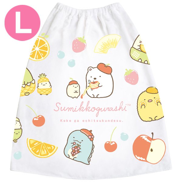 Sumikkogurashi Fruit Design Large Bath Towel (70x130cm) - Front View