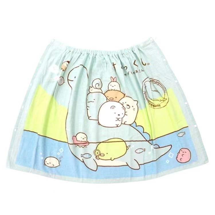 Sumikkogurashi Ocean Adventure Bath Skirt featuring sea-themed characters