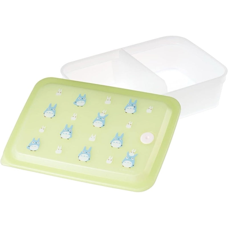 Open Totoro Lunch Box displaying its removable divider for meal organization.