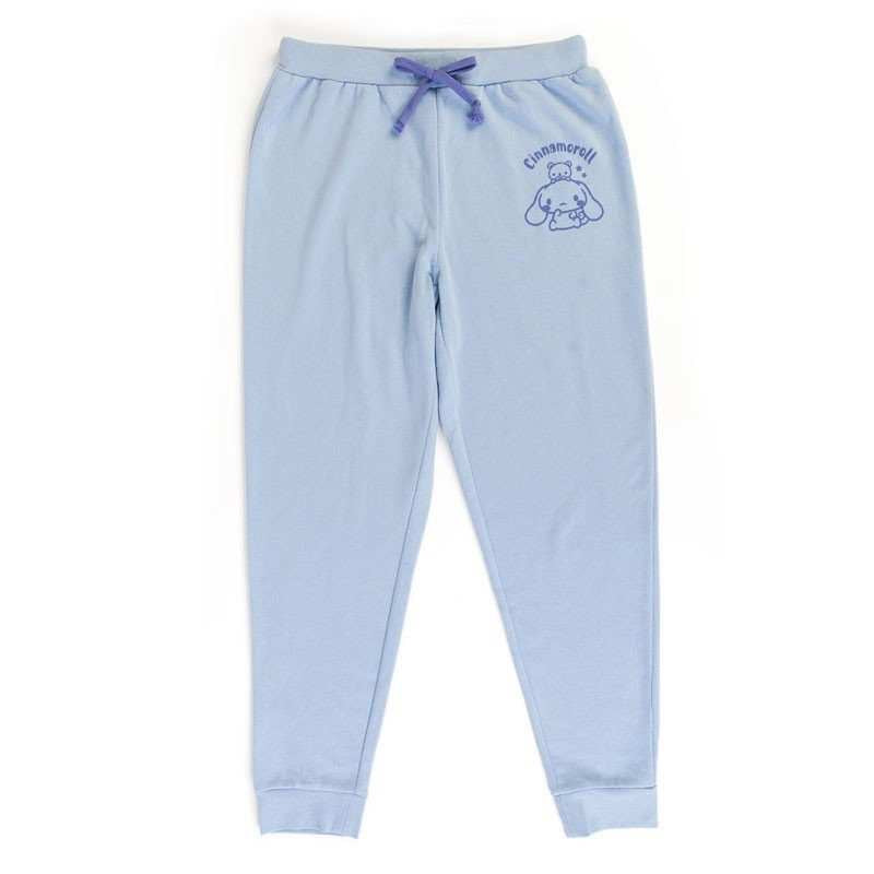 Light blue Sanrio Cinnamoroll Pyjama pants with a Cinnamoroll character print on the upper left leg.