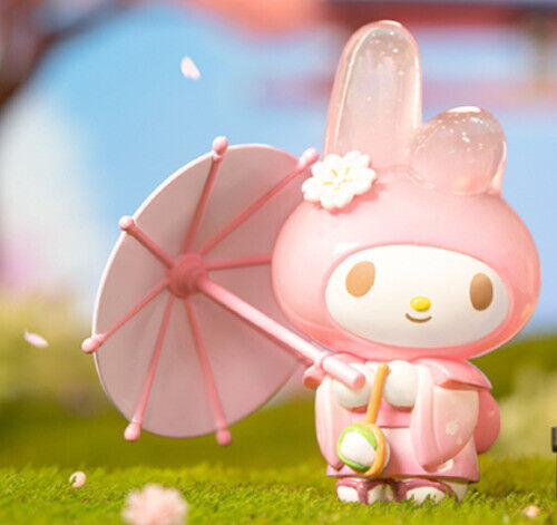 My Melody figure with a parasol and wagashi, from the Sanrio Blossom & Wagashi Series Blind Box