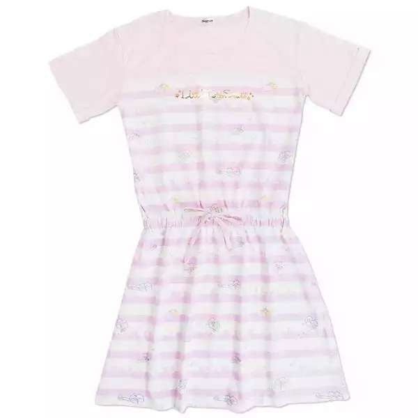 Sanrio Little Twin Stars room wear in pastel pink with character print and drawstring waist detail
