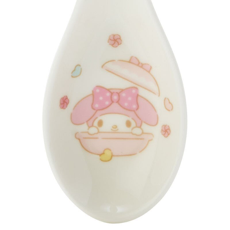 Elegant Sanrio My Melody Ceramic Spoon featuring a cute bow and character print, ideal for fans of Sanrio.
