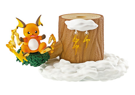 Re-ment Pokemon forest 7 blind box with pikachu sitting on a block of tree