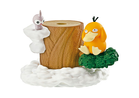 Re-ment Pokemon forest 7 blind box with ducky sitting on a block of tree