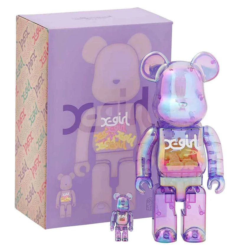 Bearbrick 400% & 100% X-girl Iridescent Set with special edition box