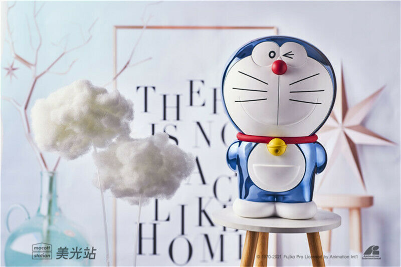 Macott Station Doraemon Resin Figure displayed in a stylish scene, showcasing its stunning 40CM height and premium design