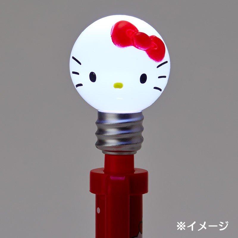 LED light illuminated on the Hello Kitty topper, showing its bright glow effect in use.